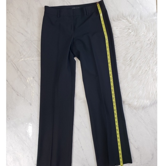 Theory Black Wool Wide Leg Trouser Pleated Pants - Picture 8 of 9